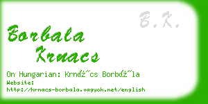 borbala krnacs business card